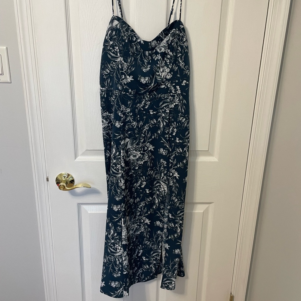 Abercrombie & Fitch Black Slip Midi Dress Spaghetti Strap Cocktail